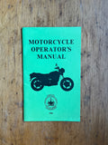 Motorcycle Operator's Manual